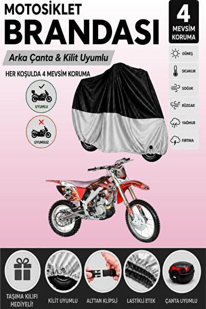 Cemku Double Black Top - Gray Bottom, Rear Bag Compatible Apachi 4V Cross Mot...