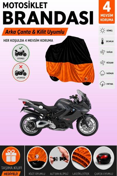 Cemku Double Black Top - Orange Bottom, Rear Bag Compatible Bmw F 800 Gt Moto...