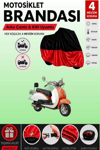 Cemku Double Black Top - Red Bottom, Rear Bag Compatible Asian Nostalgia 125 ...