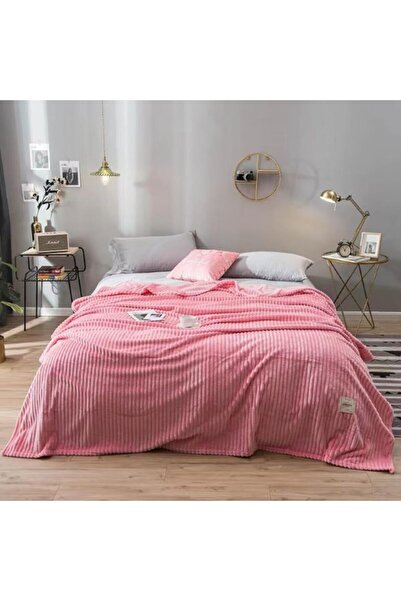 Unicorn Concept Patura cocolino cu dungi, 200x230cm, Roz