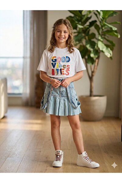 LOCO LOCO KIDS Locoloco Pleated Denim Skirt 10-15 Years Blue