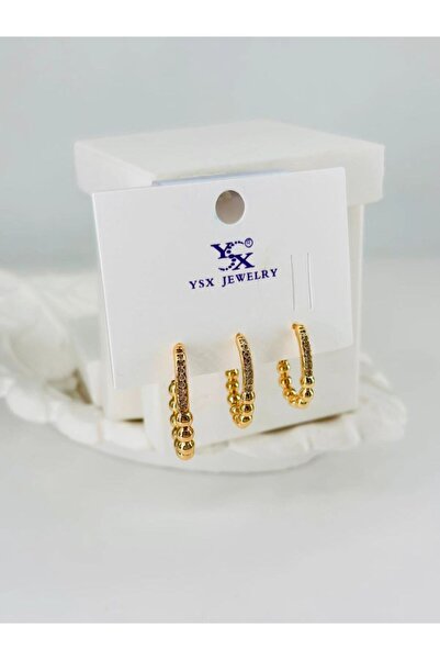 atastore2017 Zircon Stone Triple Combination Earrings