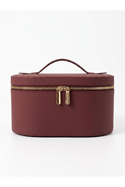 Punchiess Mirrored Faux Leather Travel Makeup Bag