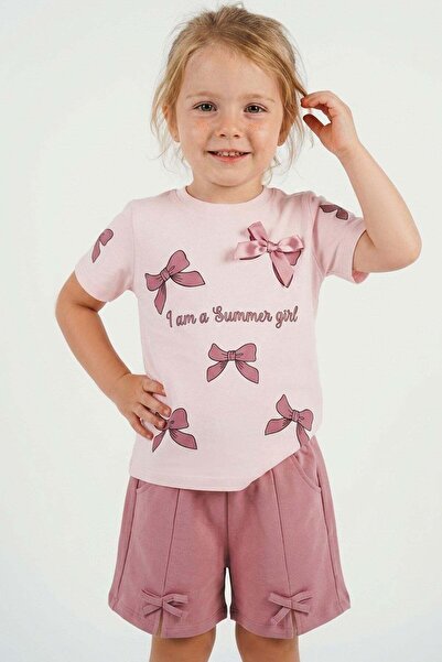 Breeze Girl's Shorts Set with Bow Patterned Shorts and Bow Accessories, 1.5-5...