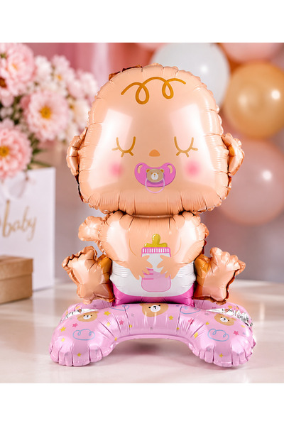DODOMAR Pink Baby Footed Foil Balloon 63X34 cm Baby Shower Gender Reveal Part...
