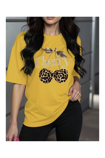 valeriae Tricou cu mânecă scurtă, croială lejeră, premium, cu imprimeu special