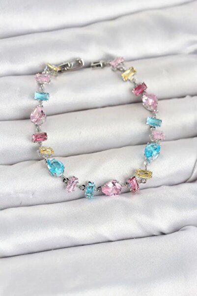 Generic Brand Crystal Stone Baguette and Drop Cut Mixed Color Silver Color Ge...