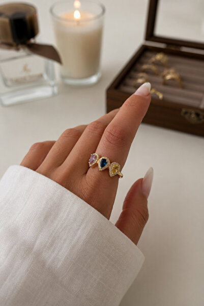 Jack Ferrero Adjustable Zircon Stone Women's Steel Ring