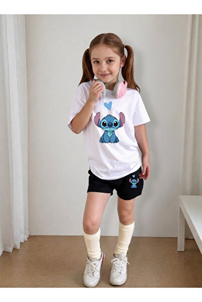 LORVEX Girl's T-Shirt and Shorts Set, Printed Cotton, Summer Casual Fit Combi...