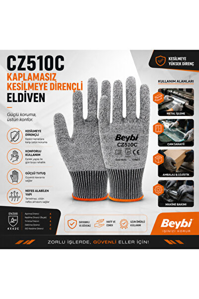 Medicalx CZ510C Kaplamasız Kesilmeye Dirençli Eldiven 1 ÇİFT