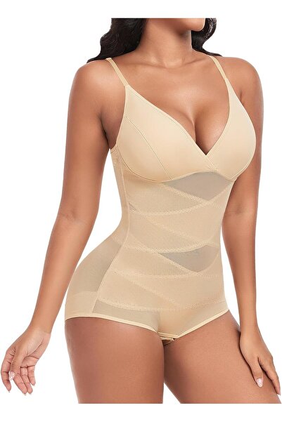 Niwicee Body modelator pentru femei, cu control abdomen, plasă, bretele ajust...