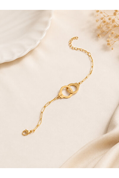 Archhazel Jewelery Steel Bracelet with Gold Clamp Detail
