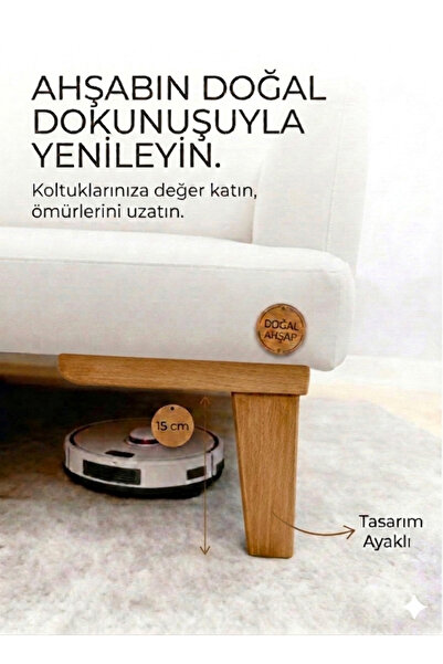 LEGORA WOOD DESİNG 1. Sınıf Gürgen Ağacı 15 Cm Açık Ceviz Küt Ayak Mobilya Ka...