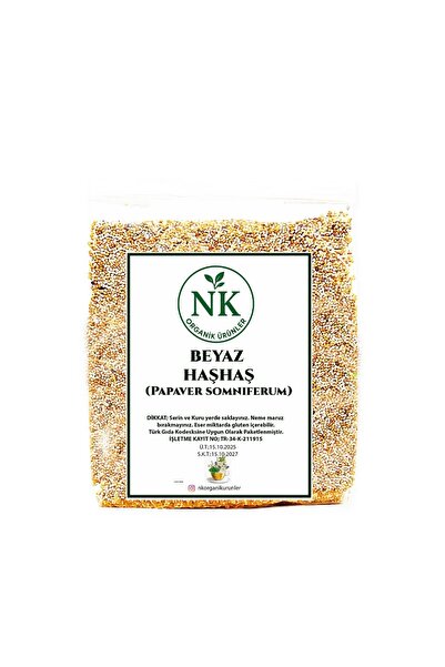 nk organik White Poppy Seeds (Papaver Somniferum) 750Gr