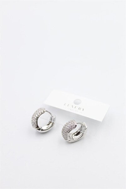 atastore2017 Jewelled Hoop Earrings - Silver