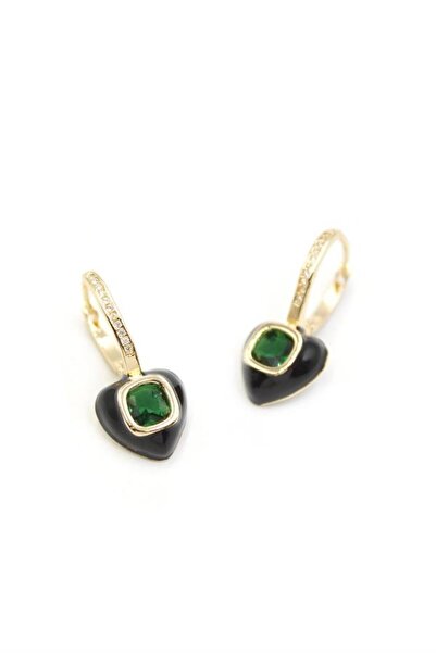 atastore2017 Enameled Heart Earrings - Green