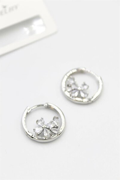 atastore2017 Jewelled Flower Earrings - Silver
