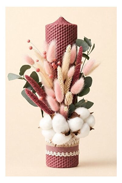 PRICHINDEL Baptism candle, immortal, made of wax, marsala, 30cm