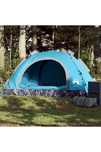 vidaxl Cort de camping pentru 2 persoane, setare rapida, albastru