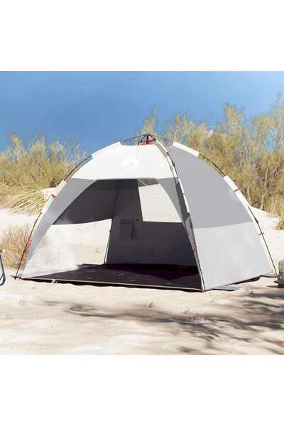 vidaxl Cort camping 2 persoane gri impermeabil setare rapida
