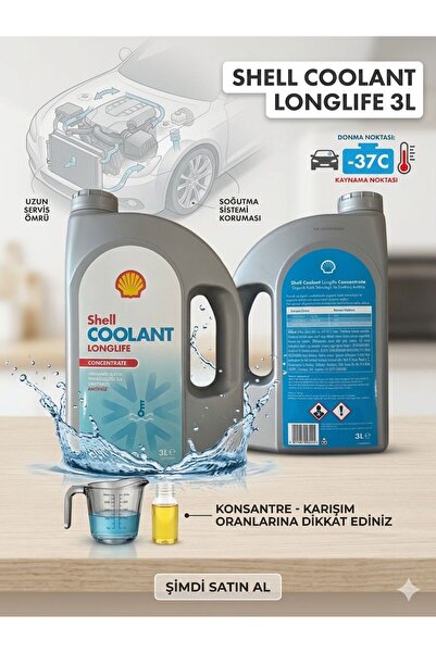 SHELL ANTİFİRİZ KIRMIZI 3 LİTRE COOLANT LONGLİFE M CONCENTRATE
