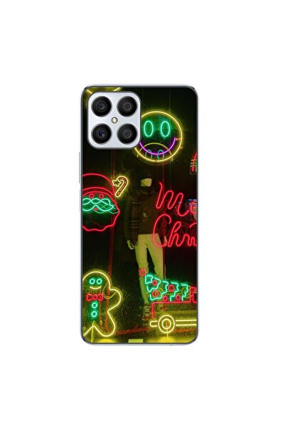 OEM Husa compatibila cu Honor X8 Silicon Gel Tpu Model Craciun Vitrina Neon L...