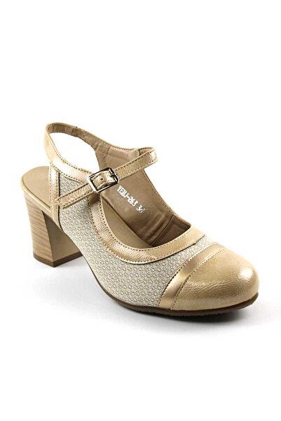 mm Pantofi eleganti de dama , cu toc mediu 263-BEIGE