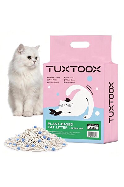 TUXTOOX فضلات القطط النباتية - 2.5 كجم من فضلات التوفو الصديقة للبيئة، تكتل ب...