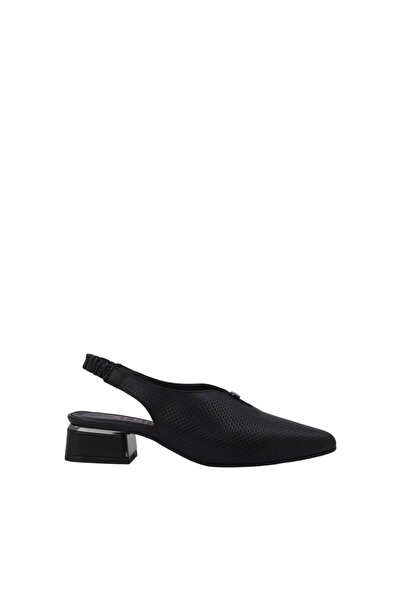 ALBİNİ Women's Heeled Shoes Genuine Leather Thick Heel