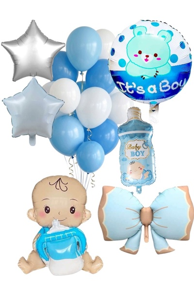 CAVAŞ sun hat Baby Boy Baby Shower Welcome Baby Foil Balloon Set