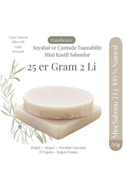 Seçkin Trend %100 Doğal El Yapımı Seyahat Kastil Sabunu, 2x25gr Mini Çantada ...