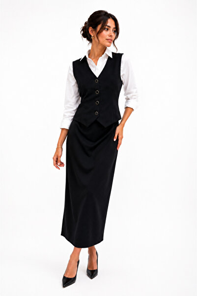 RAFF MAĞAZA Women's Vest-Looking Crepe Dress