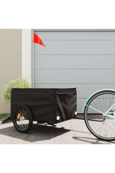 vidaxl Bicycle trailer, black, 45 kg, iron