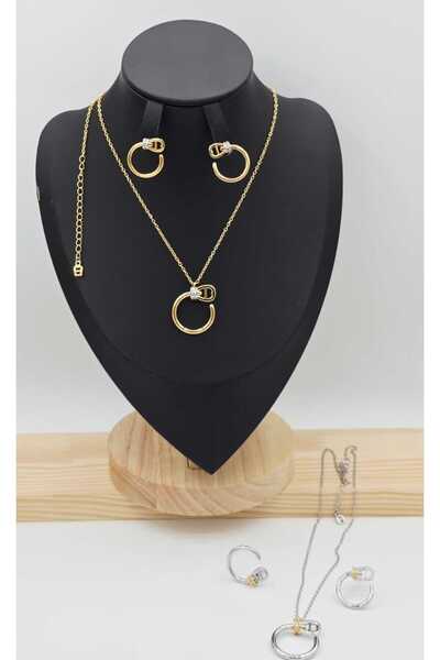 FASHİON JEWELRY قلادة أنيقة بحجر أزرق زركون