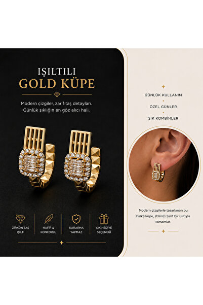 xUPING BURCU JEWELRY Lumière Gold Küpe
