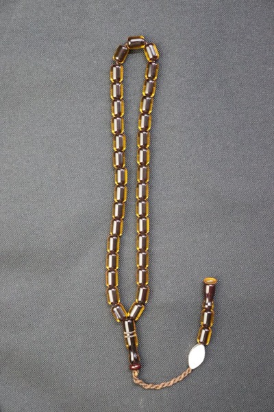 dnz DENİZ AHŞAP Master Workmanship Crimped Amber Prayer Beads
