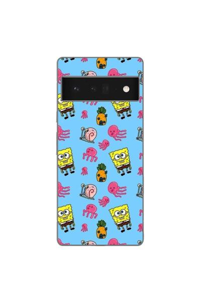 OEM Husa compatibila cu Google Pixel 6 Pro Silicon Gel Tpu Model Spongebob Pa...