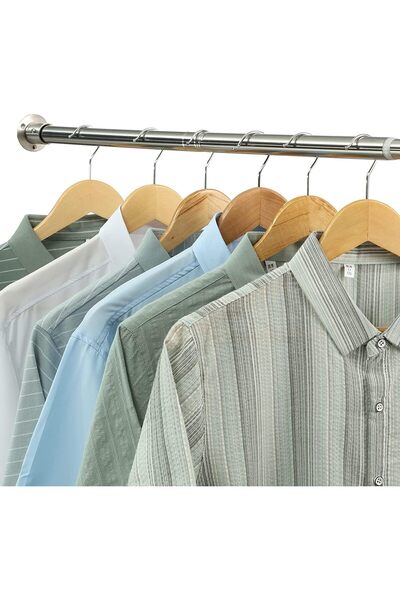 FLY HAWK Extendable Clothes Rail, 38 - 137 cm, Wardrobe Rail of Hangers, Stai...