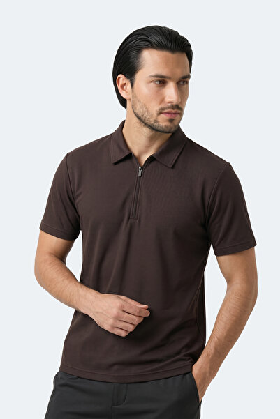 Slazenger Tricou maro cu guler polo pentru bărbați KHAN