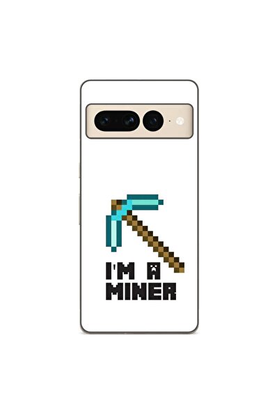 OEM Husa compatibila cu Google Pixel 7 Pro Silicon Gel Tpu Model Minecraft Miner