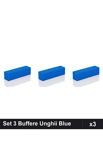 NAİLS Set 3 Buffere Unghii Blue, Pilitura Profesională Manichiura, Șlefuire Netă