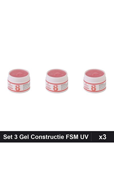 FSM Set 3 Gel Constructie UV LED 15g, Builder Gel Manichiura Profesionala