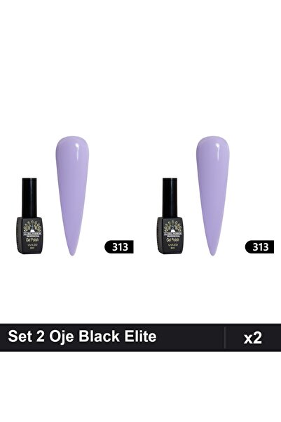 global fashion Set 2 Oje Semipermanente Black Elite 8ml, Manichiura UV/LED, N...