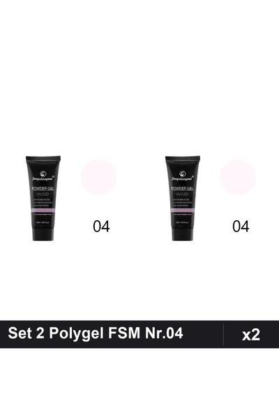 FSM Set 2 Polygel 30ml Nr.04, Constructie Unghii Gel, Manichiura Profesionala