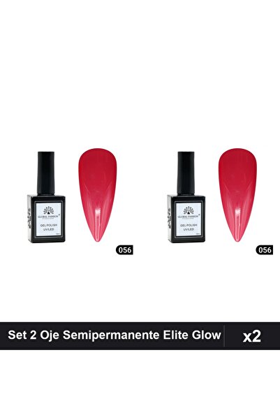 global fashion Set 2 Oje Semipermanente Elite Glow 15ml, Gel Polish UV/LED