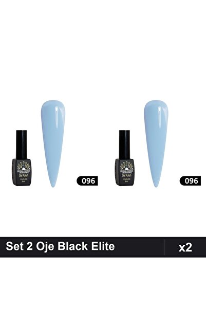 global fashion Set 2 Oje Semipermanente Black Elite 8ml, Nuanța 096, Manichiu...