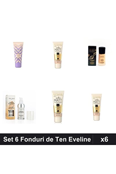 Eveline Set 6 Fonduri de Ten Eveline, Nuante Ivory Beige , SPF15, 30ml