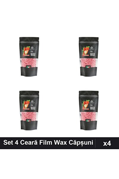 global fashion Set 4 Ceară Epilare Film Wax 100g Căpșuni, Epilat Profesional
