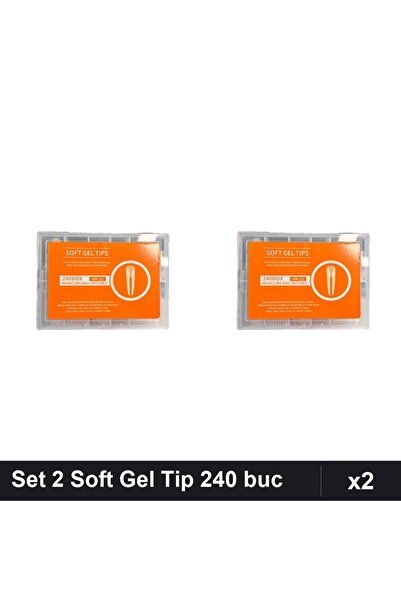 global fashion Set 2 Soft Gel Tip Unghii 240 Buc, Tipsuri Manichiura Profesio...