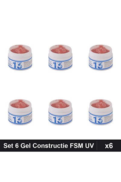 FSM Set 6 Gel de Constructie UV LED 15g, Builder Gel Profesional Manichiura